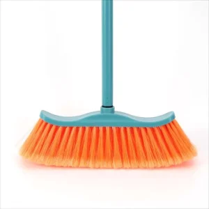Household Plastic Floor Broom with Soft Bristles Wooden Handle Dustpan and Broom Set