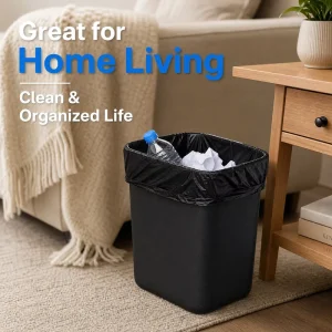 Household Products MLLDPE Customized Portable Biodegradable Black Trash Bags Roll Manufacturer