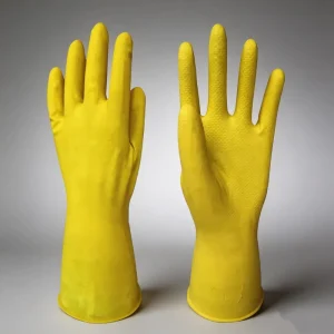 Household Reusable Latex Dishwashing Gloves Waterproof Anti-Slip Long Cuff Heavy Work