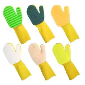 Household Reusable Latex Gloves Anti Mold Antibacterial Soft Elastic Durable Waterproof Sponge Scouring Pad for Cleaning Pet