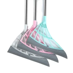 Household Silicone Floor Wiper with Plastic Handle and PP Dustpan for Glass Cleaning