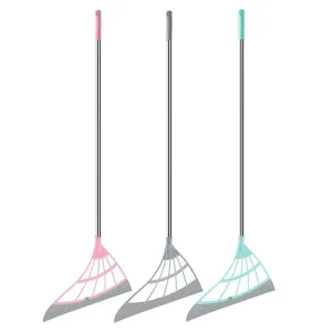 Household Silicone Floor Wiper with Plastic TPR Broomstick and PP Dustpan for Dance Floor Cleaning