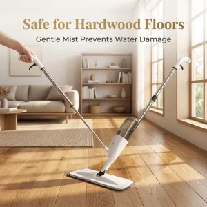Household Spray Mop, 35cm Wide Flat Mop Head, Trigger Handle, Reusable Microfiber Pad
