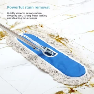 Household Telescopic Handle Mop with Cotton Thread Mop Cloth, Jumbo Size