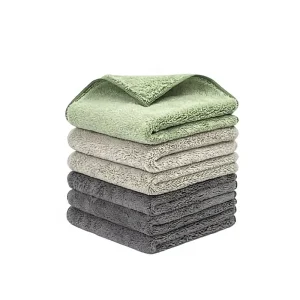 Household Thick High Low Pile Coral Fleece Towel Oil Resistant Absorbent Cleaning Cloth for Restaurant Table Surface Wiping