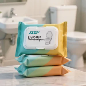 Household Toilet Wipes Flushable Biodegradable Wood Pulp Non Woven Customizable Size Cleansing Wipes