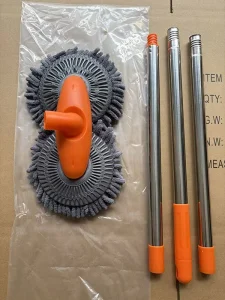 Household Wash Brush Kit with Long Handle and Microfiber Cleaning Brush