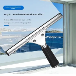 Household Window Cleaning Tool Glass Scraper with Plastic Handle and Squeegee Blade