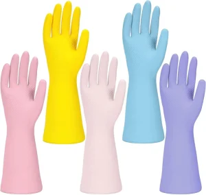 Household Winter Dishwashing Gloves Thick Durable Latex Kitchen Waterproof Non-Slip Lightweight for Laundry Cleaning