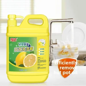 Huiji Kitchen Special 1kg Cold Water Compatible Gentle Hand Care Lemon Scented De Oiling Odor Removing Dishwashing Detergent