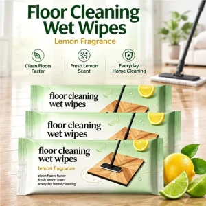 Hypoallergenic Alcohol-Free Unscented Mop Wipes for Daily Floor Cleaning and Stain Removal