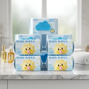 Hypoallergenic ISO FSC Certified Natural Non-Woven 80pcs Disposable Unscented Baby Wet Wipes for Sensitive Skin