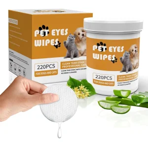 Hypoallergenic Plant Based Dog and Cat Tear Stain Remover Pet Eye Cleaning Wet Wipes