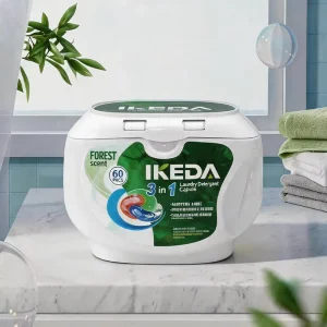 IKEDA Hot Washing Capsules Laundry Detergent Pods Eco Friendly Biodegradable High Active Ingredient Content