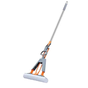 IMAXX Stainless Steel Telescopic Pole PVA Sponge Mop with Quick Clean Super Squeegee for Hotels