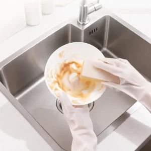 INNOWELL Extra Long Nitrile Household Cleaning Gloves Non Slip Tear Resistant Waterproof Flexible Reusable Eco Friendly