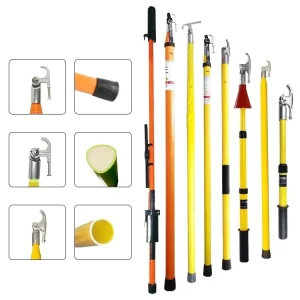 IR 212 Insulated Triangle Telescopic Hot Stick 3.8m 3 Section 1.48m Retracted