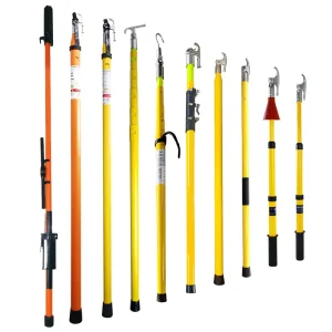 IR 240 High Voltage Fiberglass Insulated Operation 5M 10M Telescopic Triangle Hot Stick