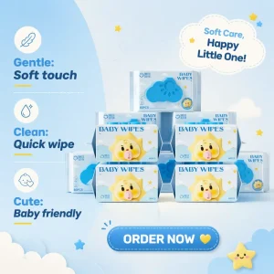 ISO FSC Certified Natural Non-Woven 80pcs Disposable Unscented Baby Wet Wipes for Daycare