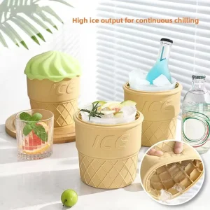 Ice Cream Shape Champagne Ice Bucket Silicone Ice Cube Molds Outdoor Iced Beer Chiller Beverage Tubs and Ice Buckets