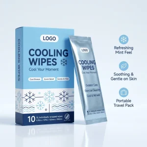 Individual Packaged Cooling Skin Care Wet Wipes for Outdoor Use