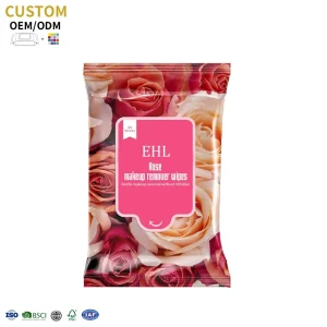 Individually Wrapped 100% Biodegradable Packaging Single Makeup Remover Wipes with Logo