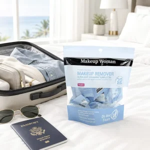 Individually Wrapped 20PCS Bag Disposable Makeup Remover Wipes for Hotel Travel Spa