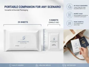 Individually Wrapped Makeup Remover Wipes Portable Gentle Face Eye Lip Cleansing Wipes 3 in 1 Support Small Batch Custom