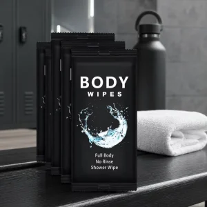 Individually Wrapped No Rinse Body Wipes Disposable Full Body Shower Wipes for Gym Travel Outdoor Cleaning