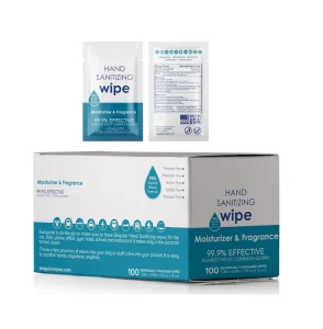 Individually Wrapped Organic Moist Hand Sanitizing Disinfecting Wipes for Home