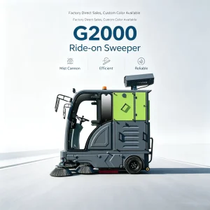 Industrial Automatic Ride-On Self-Propelled Battery-Powered Floor Sweeper with Cold Water Cleaning