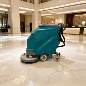 Industrial Commercial Battery-Powered Automatic Walk Behind Floor Scrubber for Warehouse Concrete Floors
