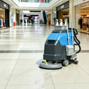 Industrial Compact Electric Walk-Behind Floor Scrubbing Machine for Factory Workshop