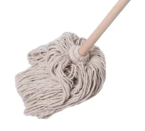 Industrial Cotton Kentucky Mop with Wooden Handle and Cut-End Design