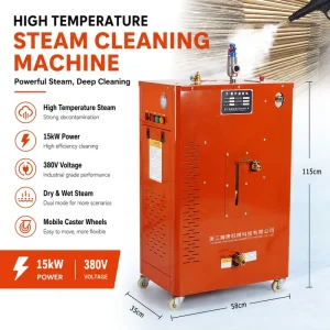 Industrial Electric Steam Cleaner High Pressure Mobile Washer for Car Detailing Grease Cleaning