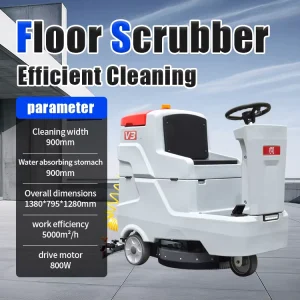 Industrial Floor Scrubber, 400W Brush Motor, 650W Vacuum Motor, for Warehouses, CE Certified