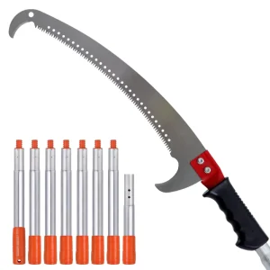 Industrial Grade Heavy Duty Telescopic Pole Saw Pruning Saw Metal Handle Lightweight for Tree Trimming High Branch Wood Garden