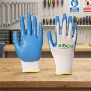 Industrial HPPE Textured Fingertips Cut-Resistant Work Gloves Cut Level F Waterproof Safety Gloves