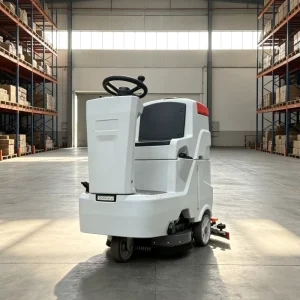 Industrial Heavy-Duty Electric Ride-On Floor Scrubber Dryer for Factory, Warehouse, and Parking Lot