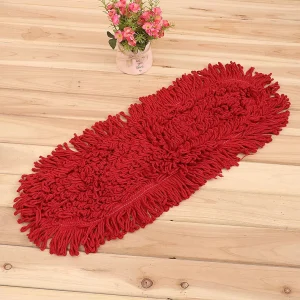 Industrial Oil Dust Mop Head Red Pocket Flat Mop Refill 60/90/110cm Commercial Floor Cleaning Tool