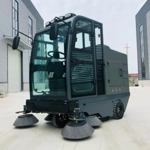 Industrial Ride-On Floor Sweeper with Double Brush for Large-Area Warehouse Cleaning