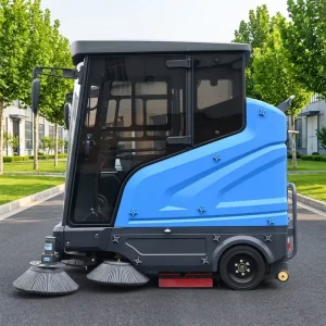 Industrial Ride on Electric Vacuum Floor Clean Sweeper Street Cleaner Floor Sweeper With High Pressure Water Gun