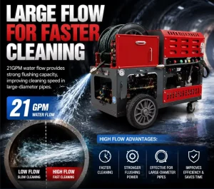 Industrial Sewer Drain Cleaning and Jetting Machine