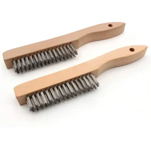 Industrial Steel Wire Cleaning Brush with Wood, Stainless Steel, Plastic, and Copper Wire Bristles for Painting