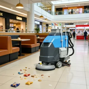 Industrial Walk Behind Floor Scrubbing Machine Compact Electric Road Floor Washing Equipment for Factory Workshop