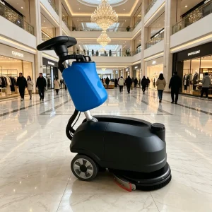 Industrial Walk behind Floor Cleaner Compact Hand Push Floor Scrubber for Supermarket & Retail Store