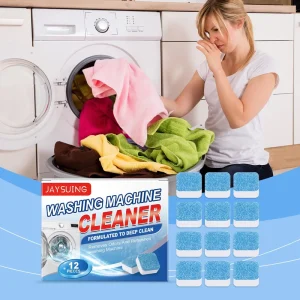 JAYSUING Effervescent Tablets for Washing Machine Cleaning Drum Cleaning Agent Removes Scale Stains Odor Effective Stain Removal