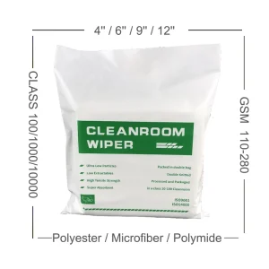 JEJOR 110gsm Double Sealed Lint Free Suzhou Cleanroom Wiper 100% Polyester Industrial Cleaning Wiping Cloths