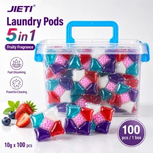 JIETI 10g x 100 Fruity Fragrance Laundry Pods 5-in-1 Fast-Dissolving OEM ODM Supplier