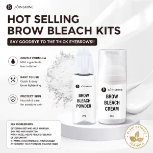 JOINSHINE Brow Bleach Kit Eyebrow Lightening Powder and Cream Gentle Plant Extract Formula Professional Salon Home Use